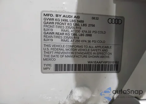 2023 Audi Q5 Premium Plus 45 Tfsi S Line Quattro z USA, uszkodzony, nr VIN WA1EAAFY6P2015102